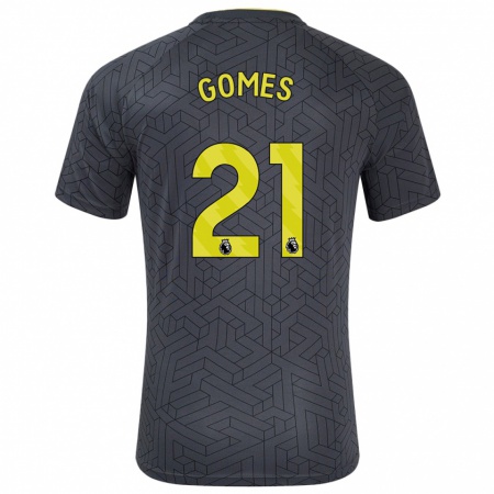 Kandiny Kinder André Gomes #21 Schwarz Gelb Auswärtstrikot Trikot 2024/25 T-Shirt