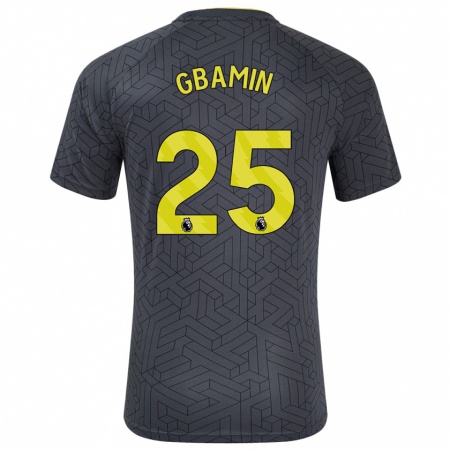 Kandiny Kinder Jean-Philippe Gbamin #25 Schwarz Gelb Auswärtstrikot Trikot 2024/25 T-Shirt