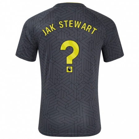 Kandiny Kinder Jak Stewart #0 Schwarz Gelb Auswärtstrikot Trikot 2024/25 T-Shirt