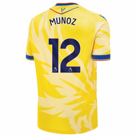 Kandiny Kinder Daniel Muñoz #12 Gelb Auswärtstrikot Trikot 2024/25 T-Shirt