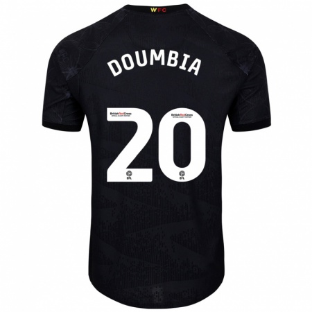 Kandiny Kinder Mamadou Doumbia #20 Schwarz Weiß Auswärtstrikot Trikot 2024/25 T-Shirt