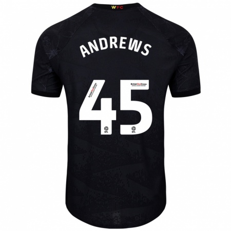 Kandiny Kinder Ryan Andrews #45 Schwarz Weiß Auswärtstrikot Trikot 2024/25 T-Shirt