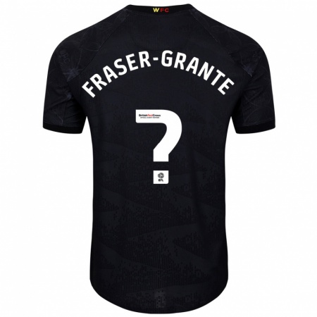 Kandiny Kinder Zak Fraser-Grante #0 Schwarz Weiß Auswärtstrikot Trikot 2024/25 T-Shirt