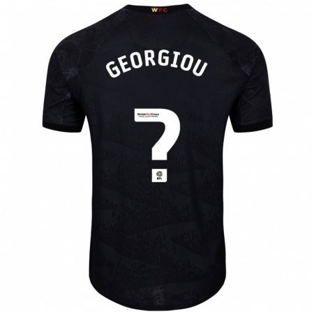 Kandiny Kinder Thomas Georgiou #0 Schwarz Weiß Auswärtstrikot Trikot 2024/25 T-Shirt