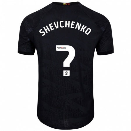 Kandiny Kinder Kristian Shevchenko #0 Schwarz Weiß Auswärtstrikot Trikot 2024/25 T-Shirt