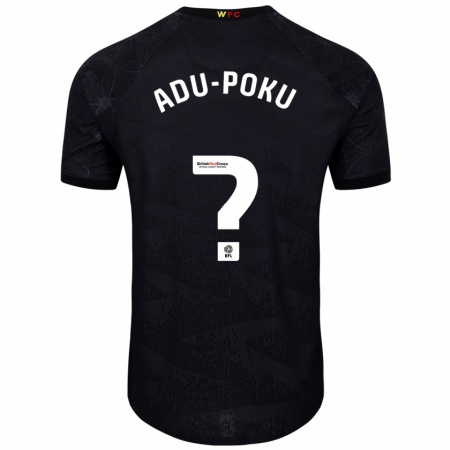 Kandiny Kinder Michael Adu-Poku #0 Schwarz Weiß Auswärtstrikot Trikot 2024/25 T-Shirt