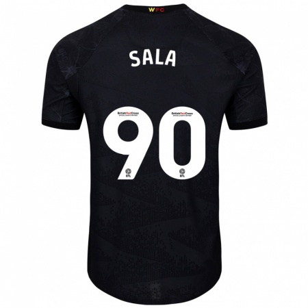 Kandiny Kinder Joel Sala #90 Schwarz Weiß Auswärtstrikot Trikot 2024/25 T-Shirt