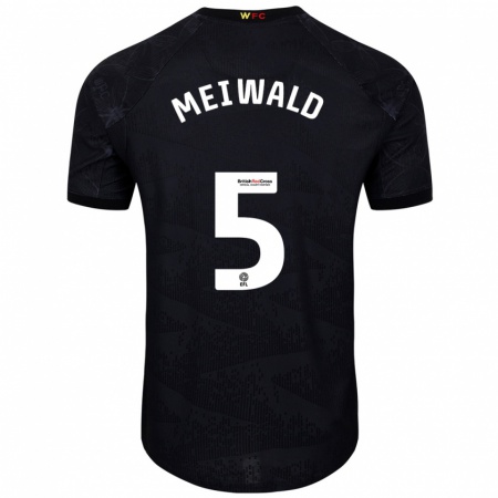 Kandiny Kinder Anne Meiwald #5 Schwarz Weiß Auswärtstrikot Trikot 2024/25 T-Shirt