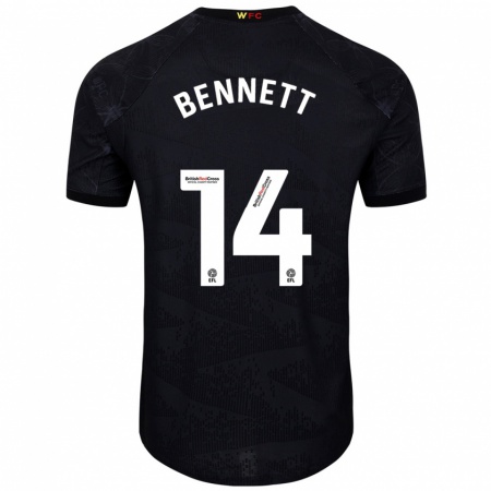 Kandiny Kinder Harley Bennett #14 Schwarz Weiß Auswärtstrikot Trikot 2024/25 T-Shirt