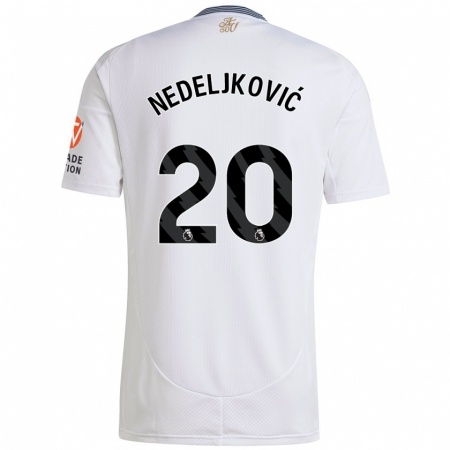 Kandiny Kinder Kosta Nedeljkovic #20 Weiß Auswärtstrikot Trikot 2024/25 T-Shirt