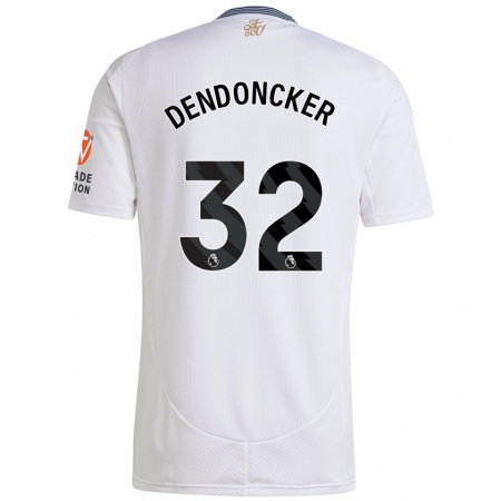 Kandiny Kinder Leander Dendoncker #32 Weiß Auswärtstrikot Trikot 2024/25 T-Shirt