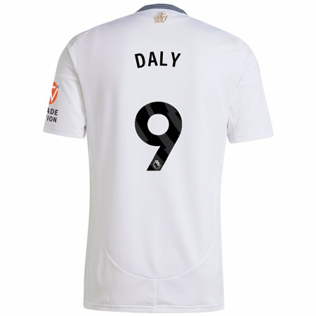 Kandiny Kinder Rachel Daly #9 Weiß Auswärtstrikot Trikot 2024/25 T-Shirt