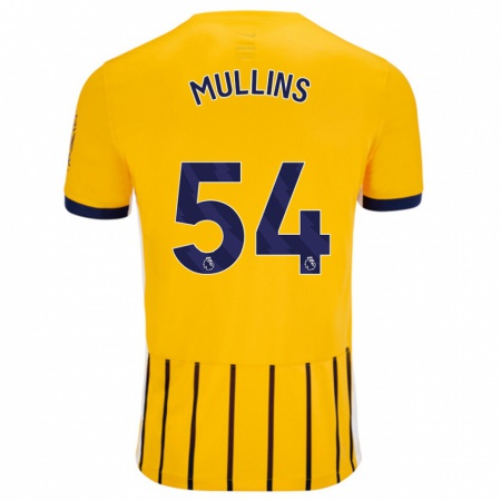 Kandiny Kinder Jamie Mullins #54 Gold Blau Nadelstreifen Auswärtstrikot Trikot 2024/25 T-Shirt