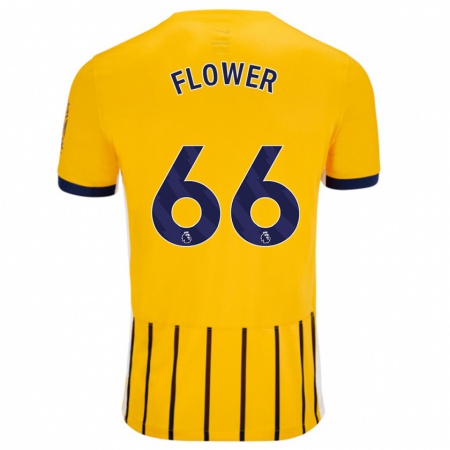 Kandiny Kinder Louis Flower #66 Gold Blau Nadelstreifen Auswärtstrikot Trikot 2024/25 T-Shirt