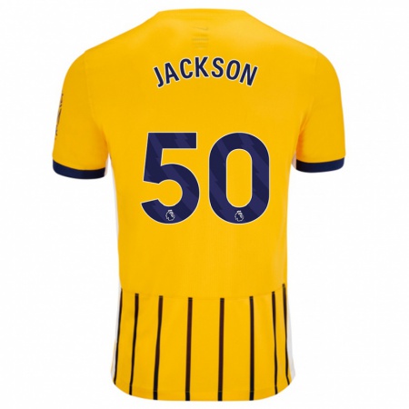 Kandiny Kinder Ben Jackson #50 Gold Blau Nadelstreifen Auswärtstrikot Trikot 2024/25 T-Shirt