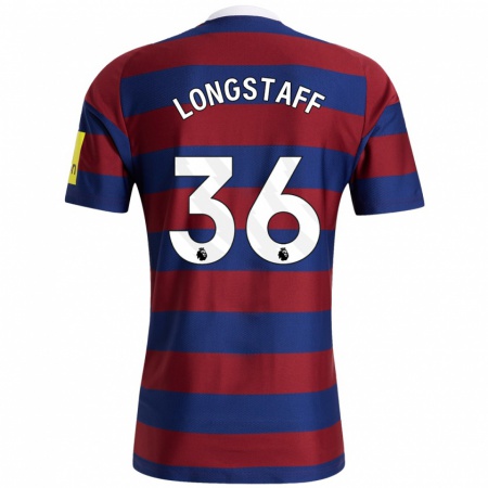 Kandiny Kinder Sean Longstaff #36 Burgunderrot Marineblau Auswärtstrikot Trikot 2024/25 T-Shirt