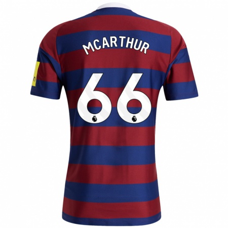 Kandiny Kinder Charlie Mcarthur #66 Burgunderrot Marineblau Auswärtstrikot Trikot 2024/25 T-Shirt