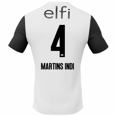 Kandiny Kinder Bruno Martins Indi #4 Weiß Schwarz Auswärtstrikot Trikot 2024/25 T-Shirt