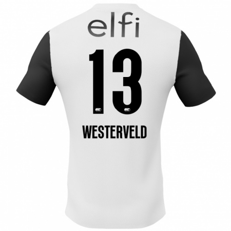 Kandiny Kinder Sem Westerveld #13 Weiß Schwarz Auswärtstrikot Trikot 2024/25 T-Shirt