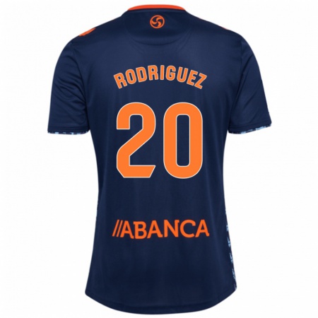 Kandiny Kinder Javi Rodríguez #20 Marineblau Auswärtstrikot Trikot 2024/25 T-Shirt