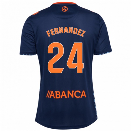 Kandiny Kinder César Fernández #24 Marineblau Auswärtstrikot Trikot 2024/25 T-Shirt