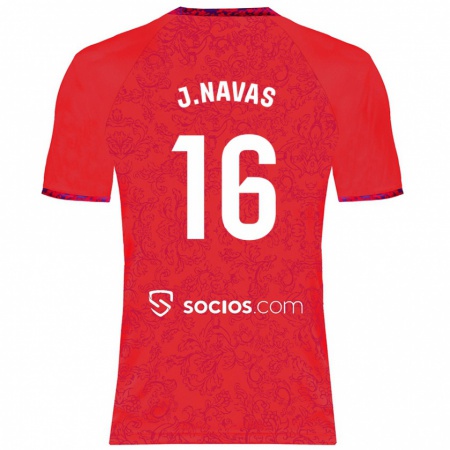 Kandiny Kinder Jesús Navas #16 Rot Auswärtstrikot Trikot 2024/25 T-Shirt