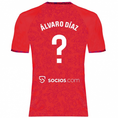 Kandiny Kinder Álvaro Díaz #0 Rot Auswärtstrikot Trikot 2024/25 T-Shirt