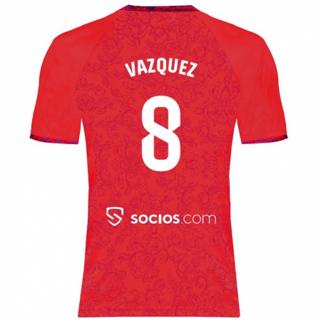 Kandiny Kinder Manolo Vázquez #8 Rot Auswärtstrikot Trikot 2024/25 T-Shirt