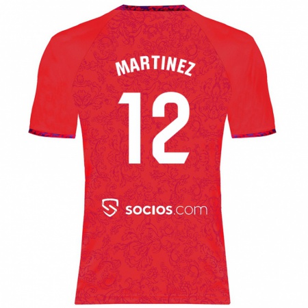 Kandiny Kinder Gabri Martinez #12 Rot Auswärtstrikot Trikot 2024/25 T-Shirt