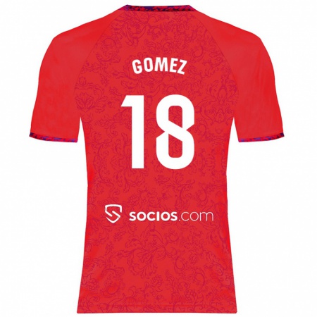 Kandiny Kinder Raúl Gómez #18 Rot Auswärtstrikot Trikot 2024/25 T-Shirt