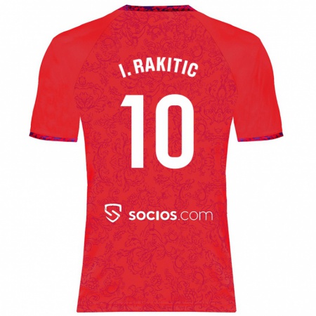 Kandiny Kinder Ivan Rakitic #10 Rot Auswärtstrikot Trikot 2024/25 T-Shirt