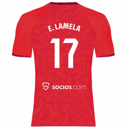 Kandiny Kinder Erik Lamela #17 Rot Auswärtstrikot Trikot 2024/25 T-Shirt