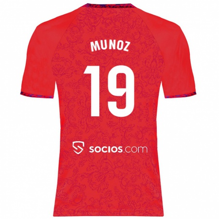 Kandiny Kinder Iker Muñoz #19 Rot Auswärtstrikot Trikot 2024/25 T-Shirt