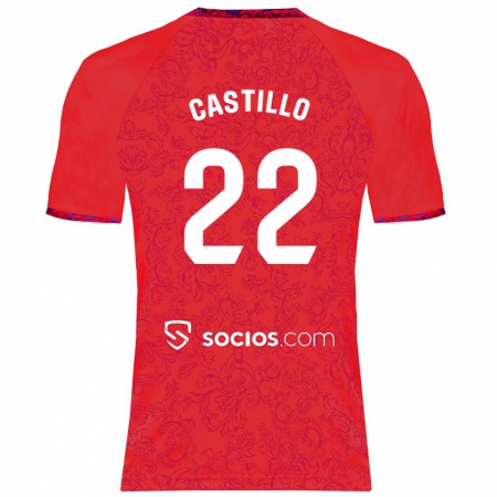 Kandiny Kinder José Castillo #22 Rot Auswärtstrikot Trikot 2024/25 T-Shirt