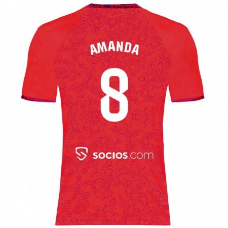 Kandiny Kinder Amanda Sampedro Bustos #8 Rot Auswärtstrikot Trikot 2024/25 T-Shirt