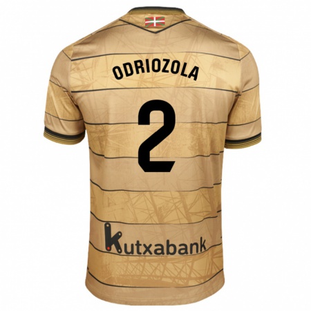 Kandiny Kinder Álvaro Odriozola #2 Braun Auswärtstrikot Trikot 2024/25 T-Shirt