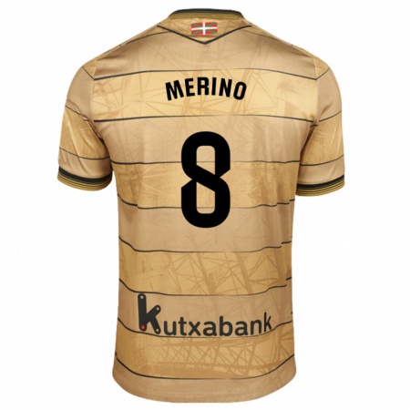 Kandiny Kinder Mikel Merino #8 Braun Auswärtstrikot Trikot 2024/25 T-Shirt