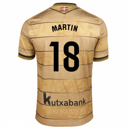 Kandiny Kinder Hugo Martín #18 Braun Auswärtstrikot Trikot 2024/25 T-Shirt