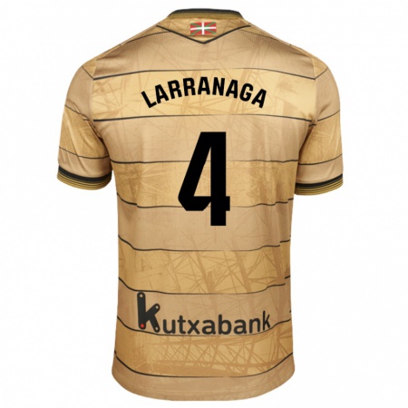 Kandiny Kinder Aitor Larrañaga #4 Braun Auswärtstrikot Trikot 2024/25 T-Shirt