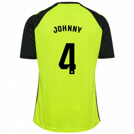 Kandiny Kinder Johnny Cardoso #4 Fluoreszierendes Gelb Schwarz Auswärtstrikot Trikot 2024/25 T-Shirt