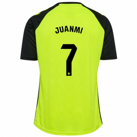 Kandiny Kinder Juanmi #7 Fluoreszierendes Gelb Schwarz Auswärtstrikot Trikot 2024/25 T-Shirt