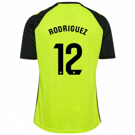 Kandiny Kinder Ricardo Rodríguez #12 Fluoreszierendes Gelb Schwarz Auswärtstrikot Trikot 2024/25 T-Shirt