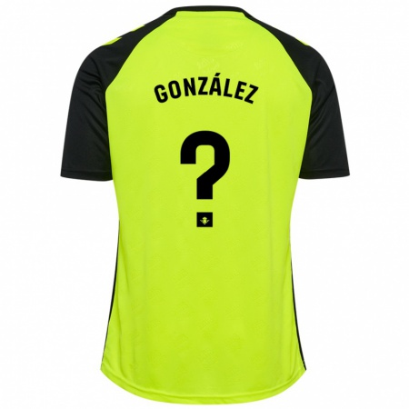 Kandiny Kinder Manu González #0 Fluoreszierendes Gelb Schwarz Auswärtstrikot Trikot 2024/25 T-Shirt