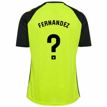 Kandiny Kinder Nicolás Fernández #0 Fluoreszierendes Gelb Schwarz Auswärtstrikot Trikot 2024/25 T-Shirt