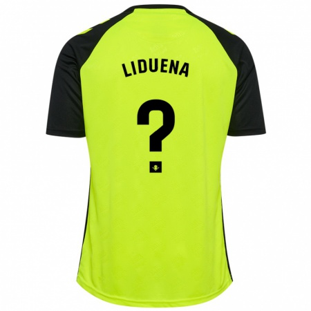 Kandiny Kinder Rubén Lidueña #0 Fluoreszierendes Gelb Schwarz Auswärtstrikot Trikot 2024/25 T-Shirt