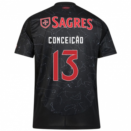 Kandiny Kinder João Conceição #13 Schwarz Rot Auswärtstrikot Trikot 2024/25 T-Shirt