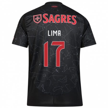 Kandiny Kinder Ivan Lima #17 Schwarz Rot Auswärtstrikot Trikot 2024/25 T-Shirt