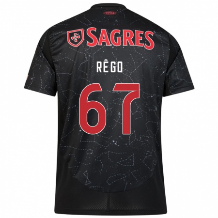 Kandiny Kinder Rodrigo Rêgo #67 Schwarz Rot Auswärtstrikot Trikot 2024/25 T-Shirt