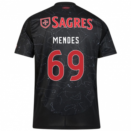 Kandiny Kinder Vladimir Mendes #69 Schwarz Rot Auswärtstrikot Trikot 2024/25 T-Shirt