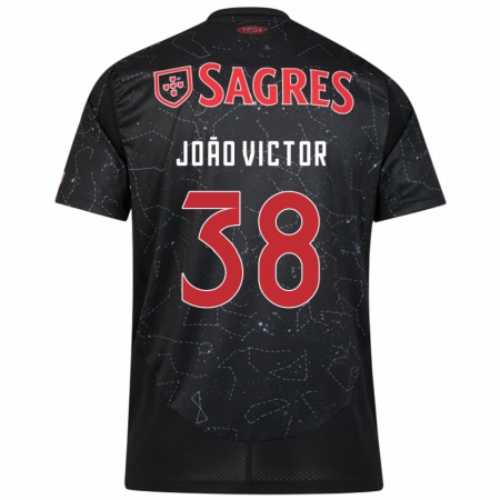 Kandiny Kinder João Victor #38 Schwarz Rot Auswärtstrikot Trikot 2024/25 T-Shirt